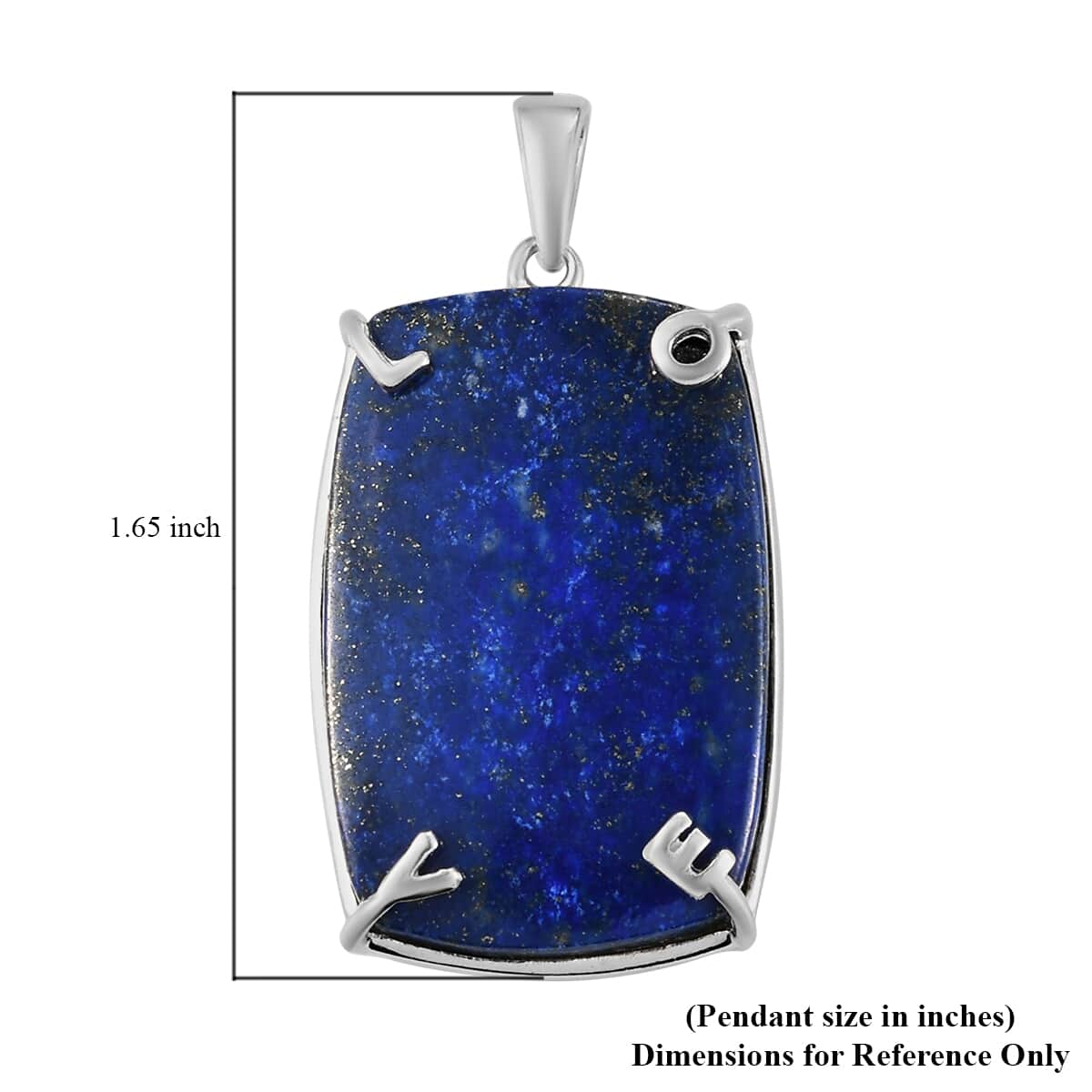 KARIS Lapis Lazuli Initial Prong Pendant in Platinum Bond 34.50 ctw image number 4