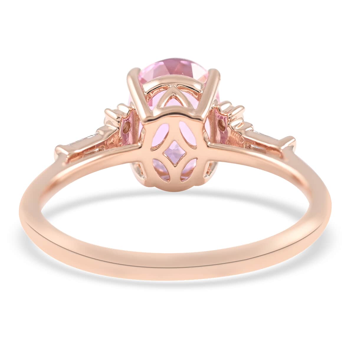ILIANA 18K Rose Gold AAA Patroke Kunzite and G-H SI Diamond Solitaire Ring (Size 7.0) 2.40 Grams 2.00 ctw image number 4