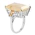 Golden Rutilated Quartz and Brazilian Citrine Ring in Platinum Over Sterling Silver (Size 7.0) 21.10 ctw image number 3