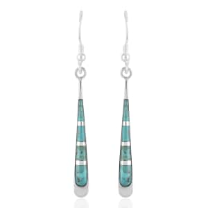 Santa Fe Style Kingman Turquoise 1.55 ctw Drop Earrings in Sterling Silver