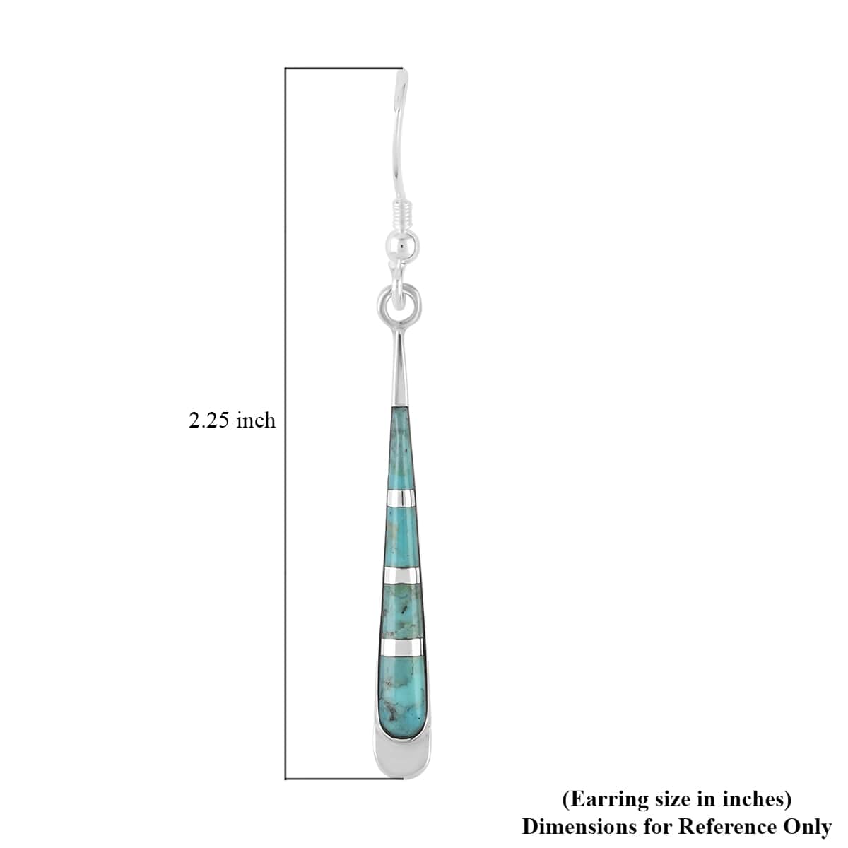 Santa Fe Style Kingman Turquoise 1.55 ctw Drop Earrings in Sterling Silver image number 4