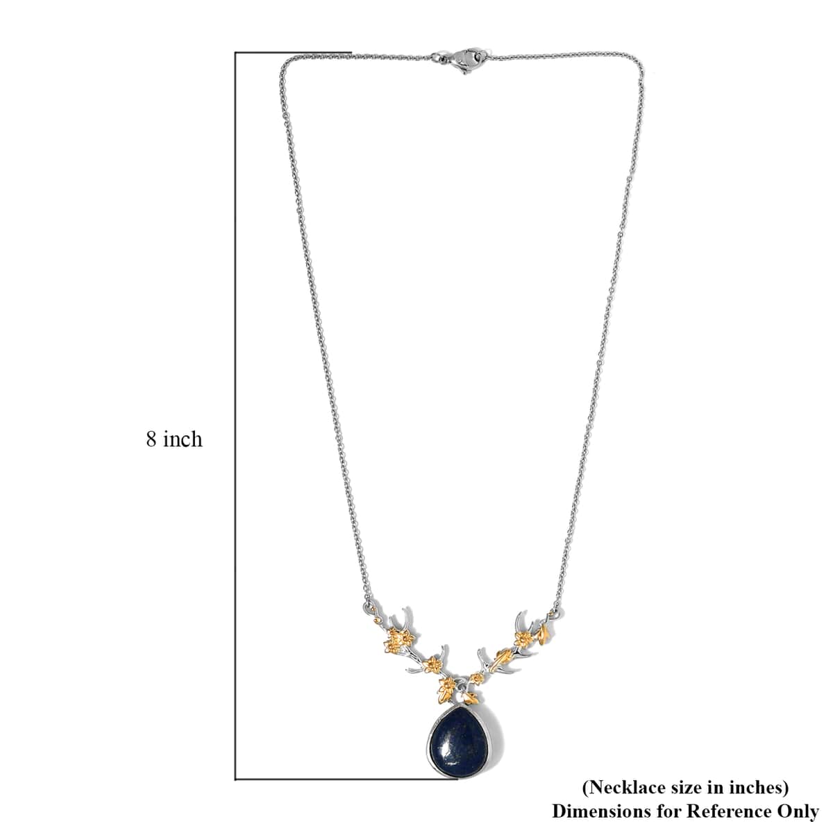 Karis Lapis Lazuli Fancy Necklace 18 Inches in 18K YG Plated and Platinum Bond 15.25 ctw image number 5