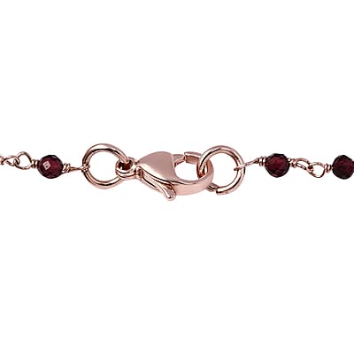 Karis Mozambique Garnet Necklace in 18K RG Plated, Cross Pendant  27.00 ctw