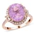 Certified and Appraised ILIANA 18K Rose Gold AAA Patroke Kunzite and G-H SI Diamond Halo Ring (Size 9.0) 4 Grams 6.75 ctw image number 0