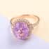 Certified and Appraised ILIANA 18K Rose Gold AAA Patroke Kunzite and G-H SI Diamond Halo Ring (Size 9.0) 4 Grams 6.75 ctw image number 1