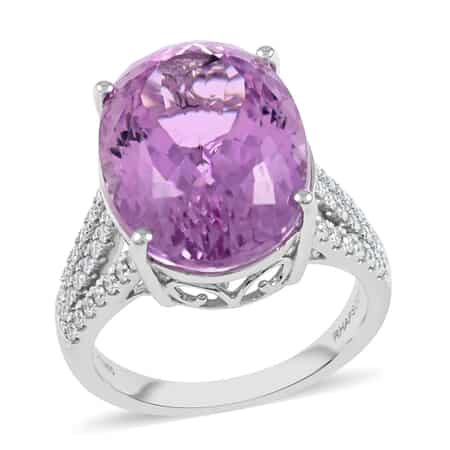 Certified and Appraised RHAPSODY 950 Platinum AAAA Patroke Kunzite and E-F VS Diamond Ring (Size 8.0) 7.30 Grams 13.00 ctw image number 0