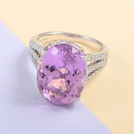 Certified and Appraised RHAPSODY 950 Platinum AAAA Patroke Kunzite and E-F VS Diamond Ring (Size 8.0) 7.30 Grams 13.00 ctw image number 1
