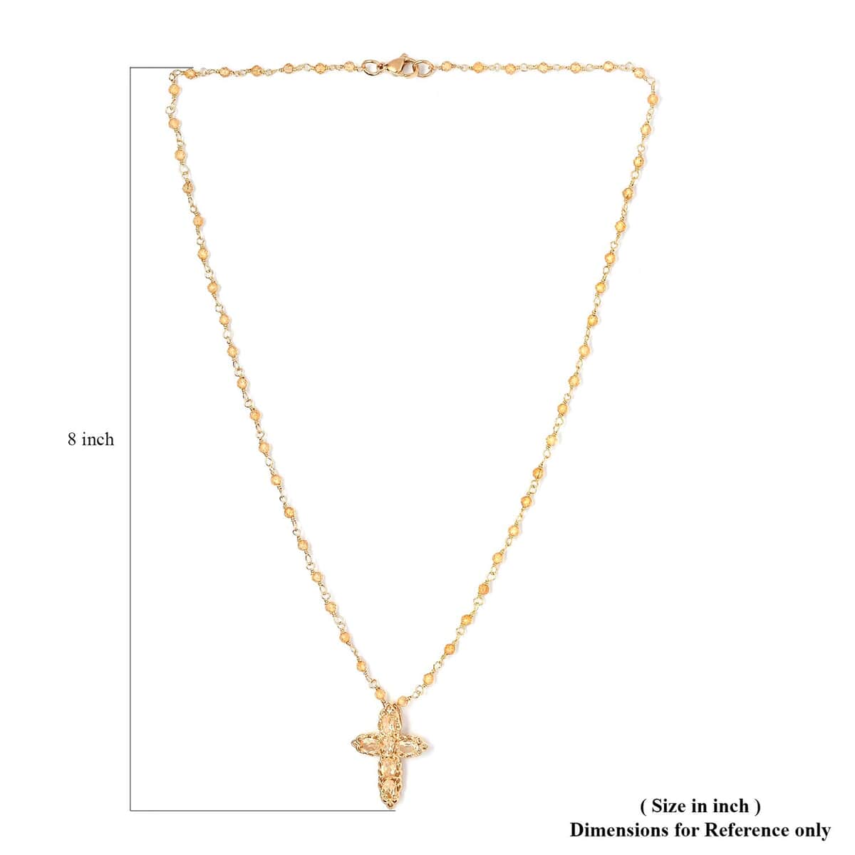 KARIS Mozambique Garnet Cross Necklace 18 Inches in ION Plated 18K Rose Gold 27.00 ctw image number 5