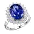 Red Carpet Collection Certified and Appraised RHAPSODY 950 Platinum AAAA Tanzanite and E-F VS Diamond Sunburst Ring (Size 10.0) 7.75 Grams 8.00 ctw image number 0