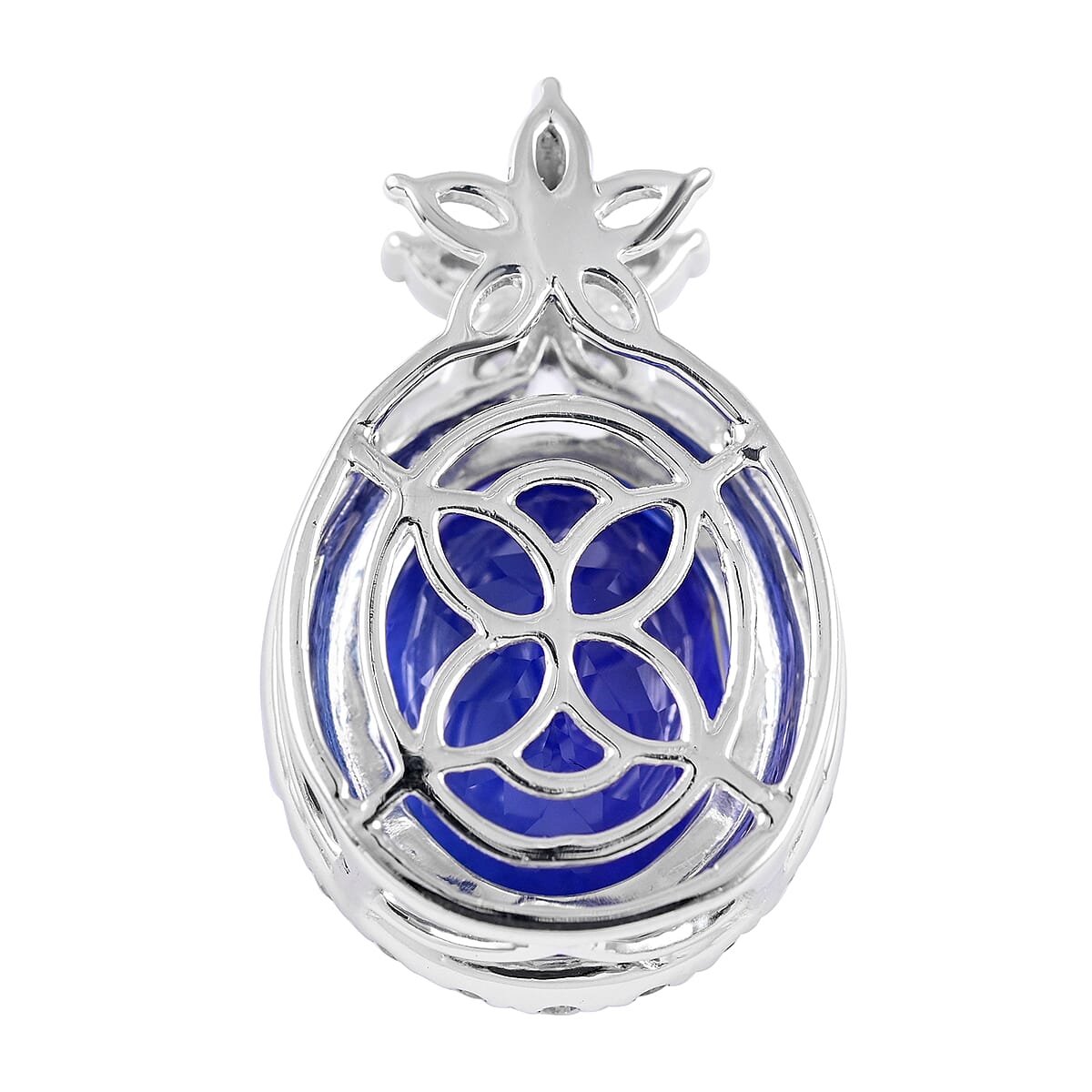 RED CARPET COLLECTION Certified and Appraised Rhapsody 950 Platinum AAAA Tanzanite and E-F VS Diamond Pendant 3.50 Grams 4.40 ctw image number 3