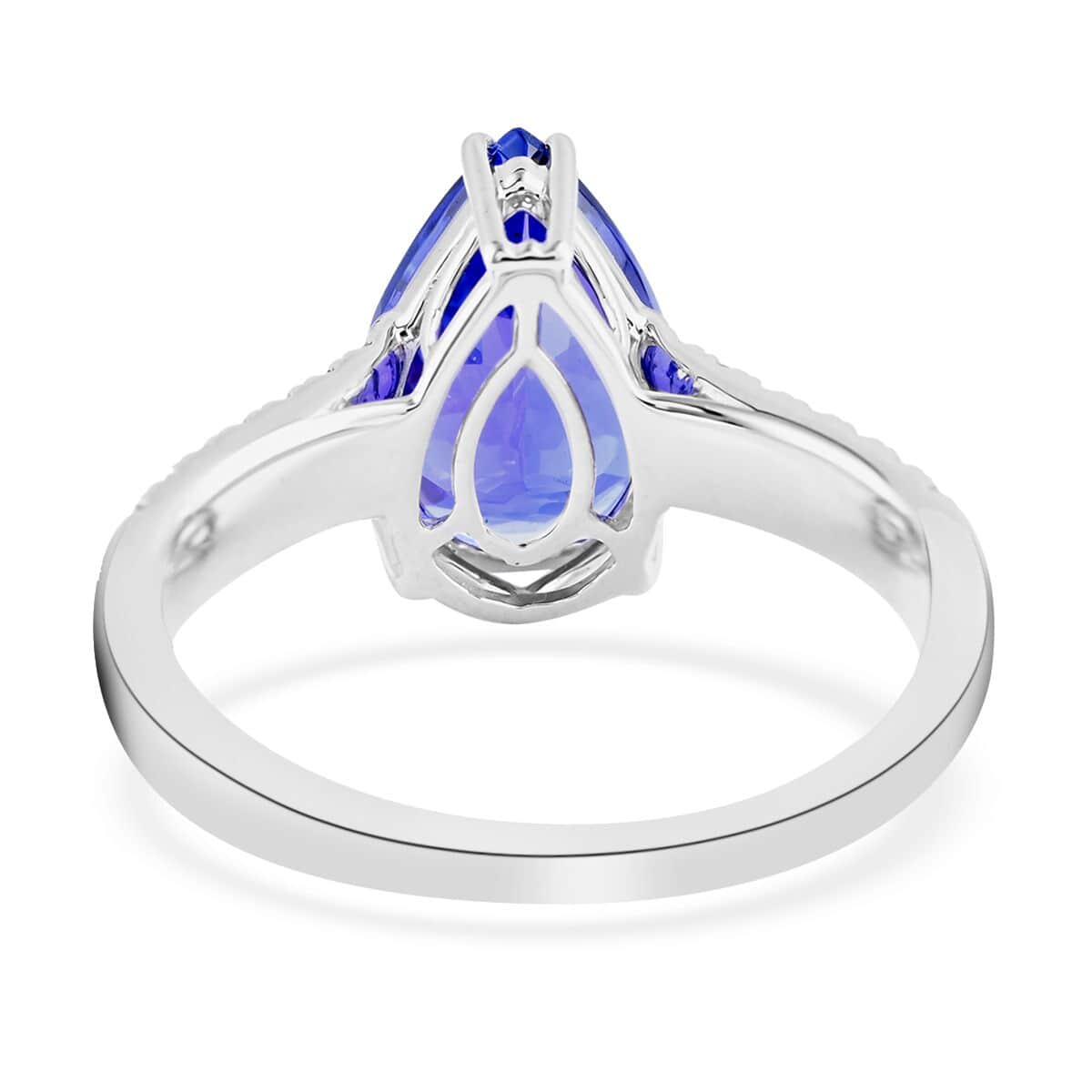 Certified and Appraised RHAPSODY 950 Platinum AAAA Tanzanite and E-F VS Diamond Ring (Size 8.0) 5.50 Grams 3.60 ctw image number 4