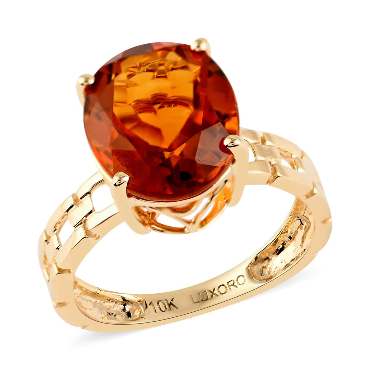 LUXORO 10K Yellow Gold AAA Santa Ana Madeira Citrine Solitaire Ring (Size 6.0) 2.70 Grams 4.00 ctw image number 0