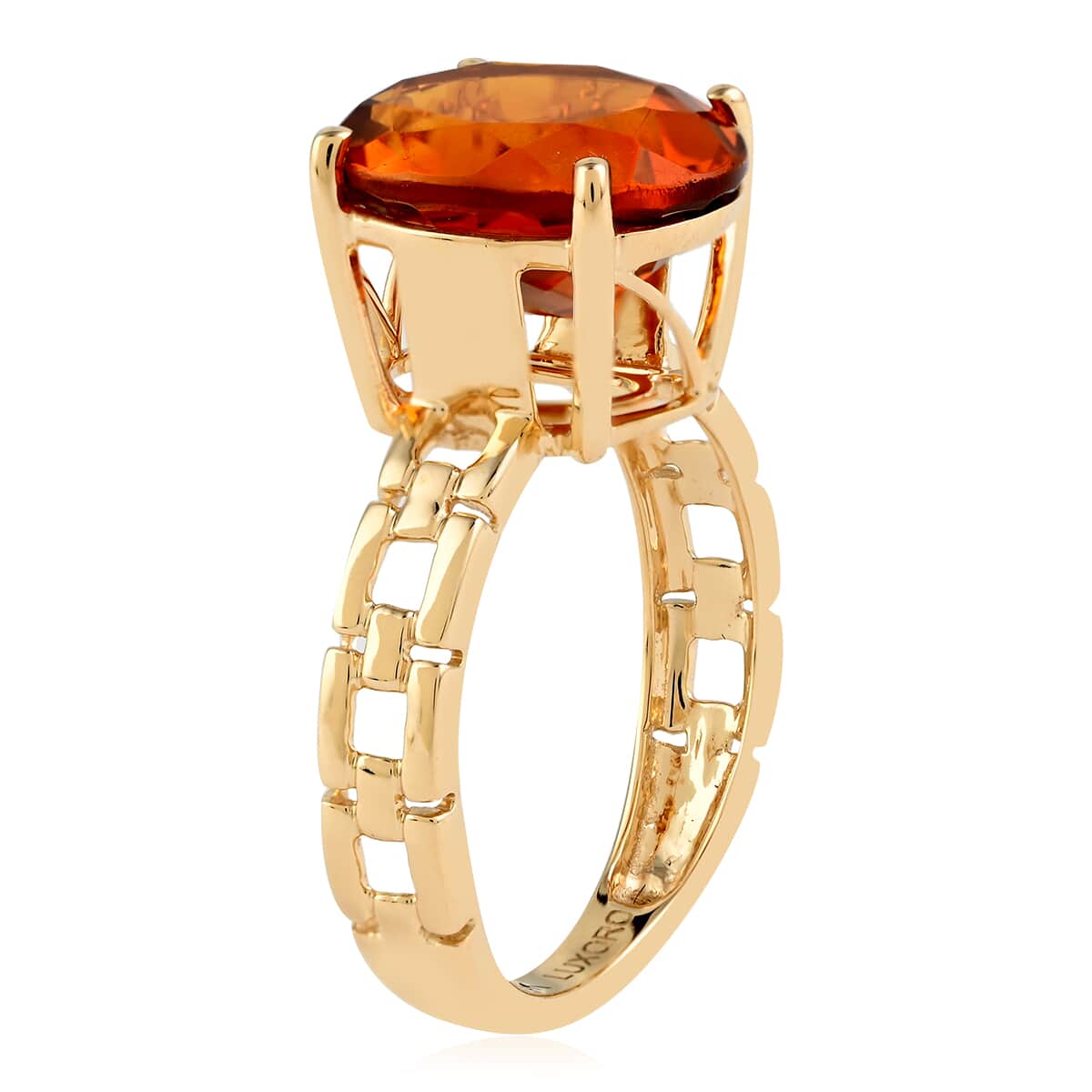 LUXORO 10K Yellow Gold AAA Santa Ana Madeira Citrine Solitaire Ring (Size 6.0) 2.70 Grams 4.00 ctw image number 3