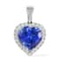 Certified & Appraised Rhapsody 950 Platinum AAAA Tanzanite and Diamond E-F VS Heart Pendant 3.00 ctw image number 0