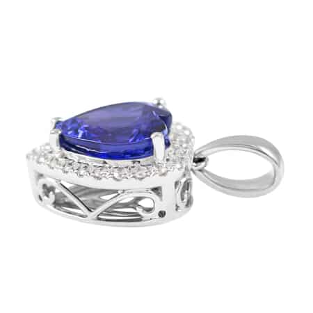 Certified & Appraised Rhapsody 950 Platinum AAAA Tanzanite and Diamond E-F VS Heart Pendant 3.00 ctw image number 2