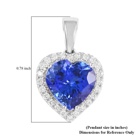 Certified & Appraised Rhapsody 950 Platinum AAAA Tanzanite and Diamond E-F VS Heart Pendant 3.00 ctw image number 4