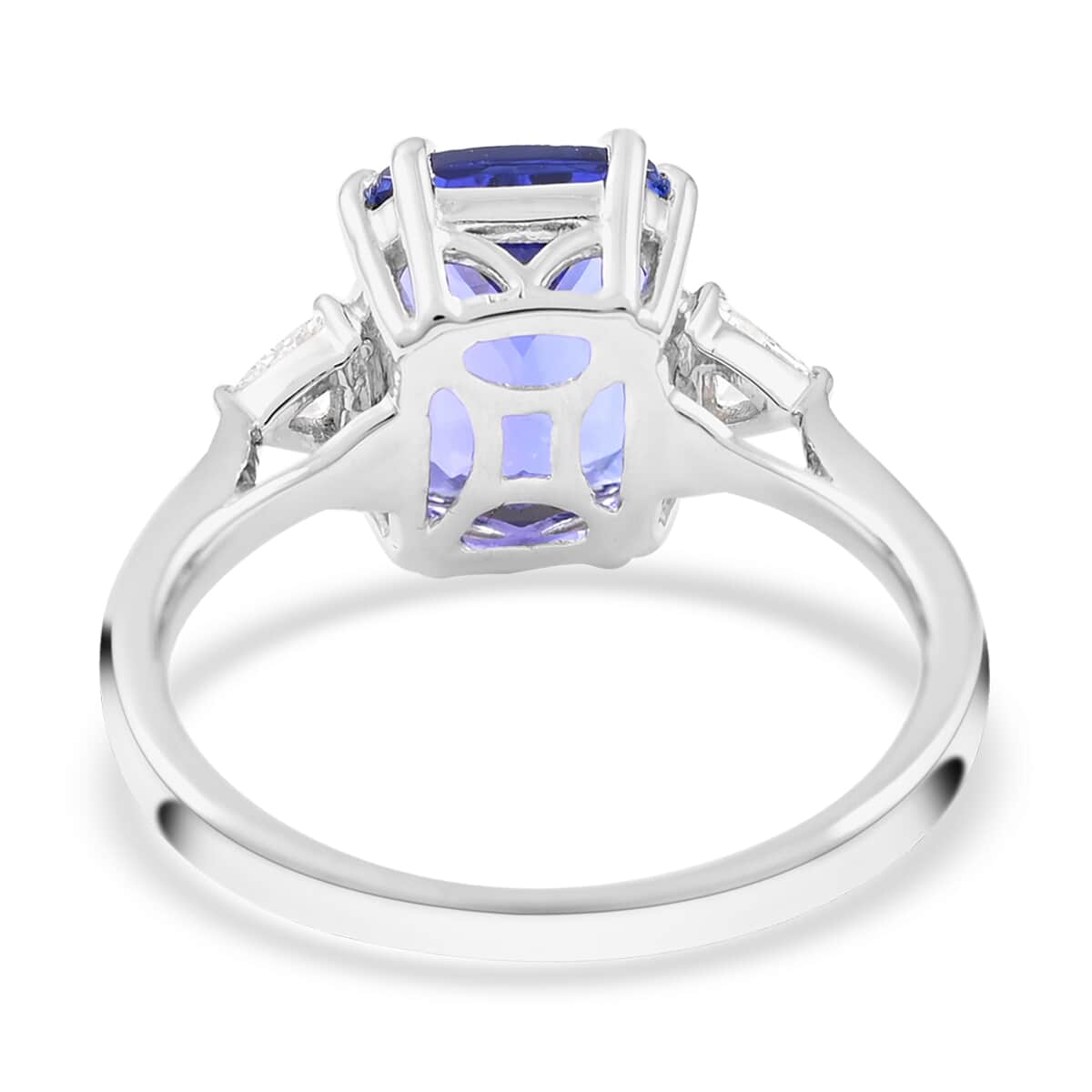 Certified and Appraised RHAPSODY 950 Platinum AAAA Tanzanite and E-F VS Diamond Ring 4.65 Grams 3.70 ctw image number 4