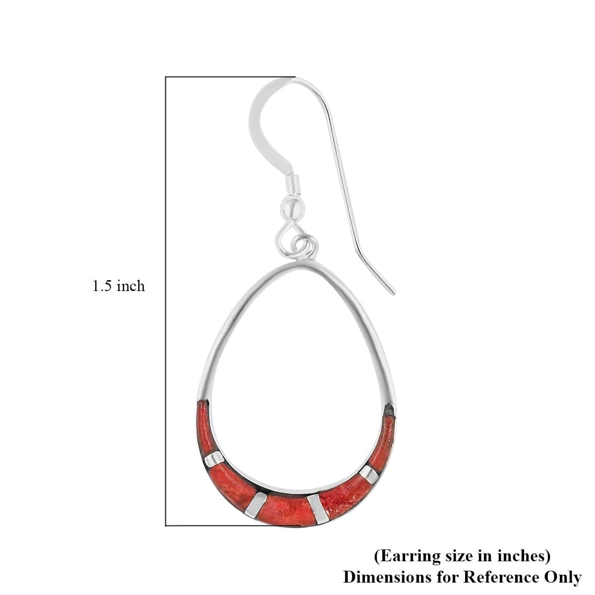 Santa Fe Style Plum Coral Dangle Earrings in Sterling Silver image number 2