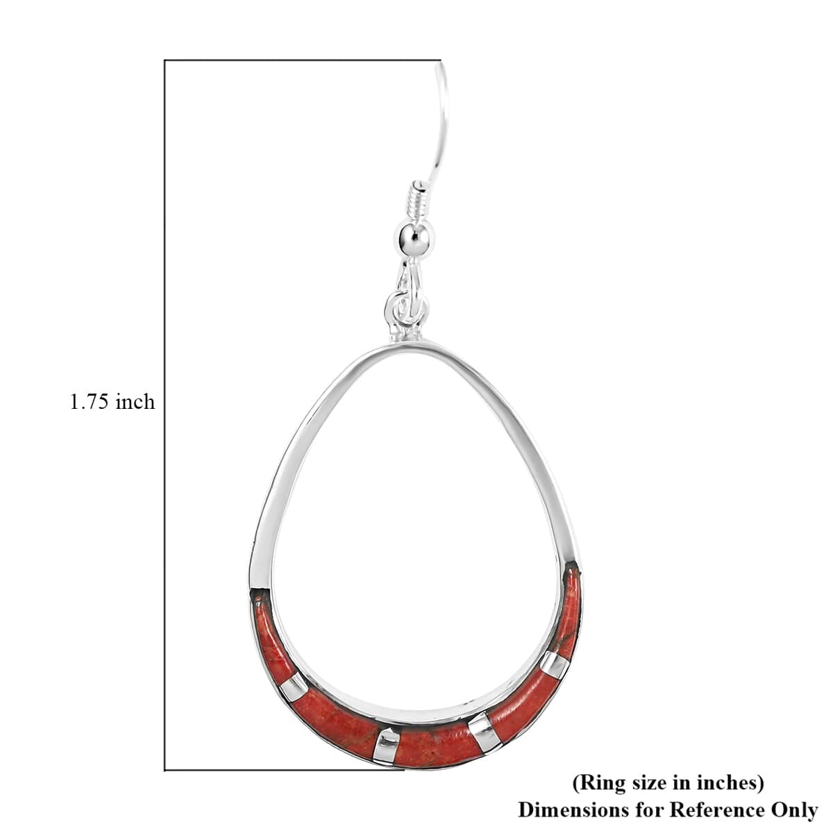 Santa Fe Style Plum Coral Dangle Earrings in Sterling Silver image number 4