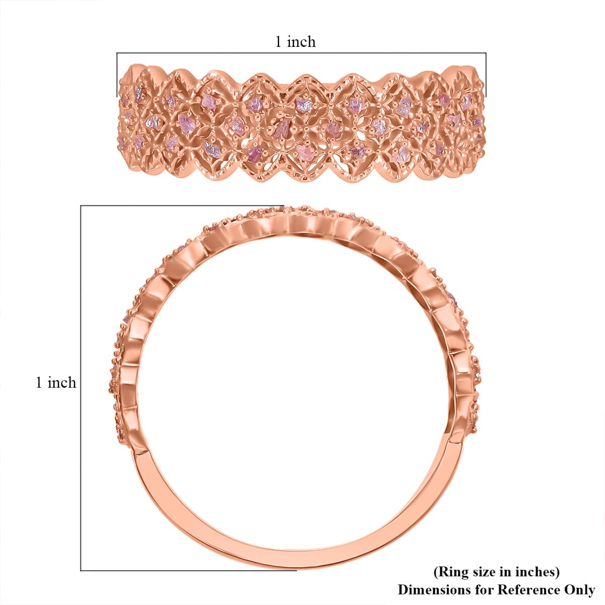 Natural Pink Diamond Ring in Vermeil Rose Gold Over Sterling Silver 0.25 ctw image number 5