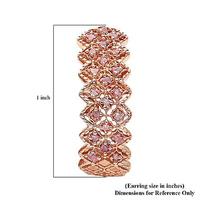Uncut Natural Pink Diamond Earrings in Vermeil Rose Gold Over Sterling Silver 0.25 ctw