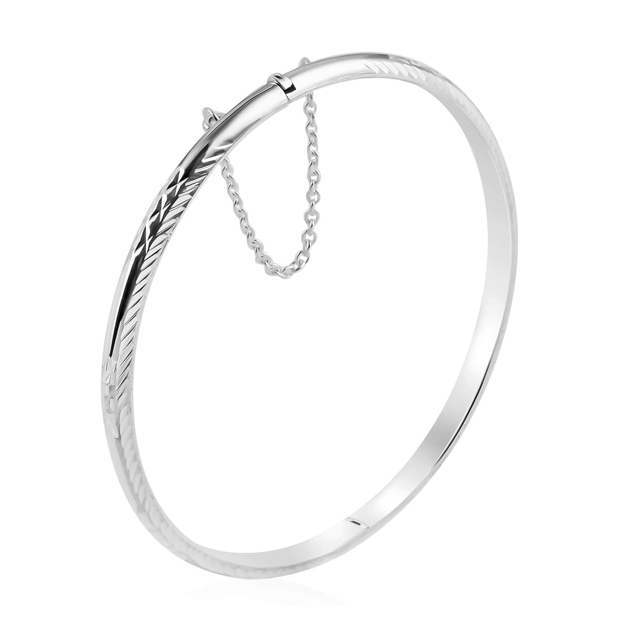Sterling Silver Bangle Bracelet, Hammered Texture Bracelet, 925 Sterling Silver Jewelry For Women 7.50 Inches image number 0