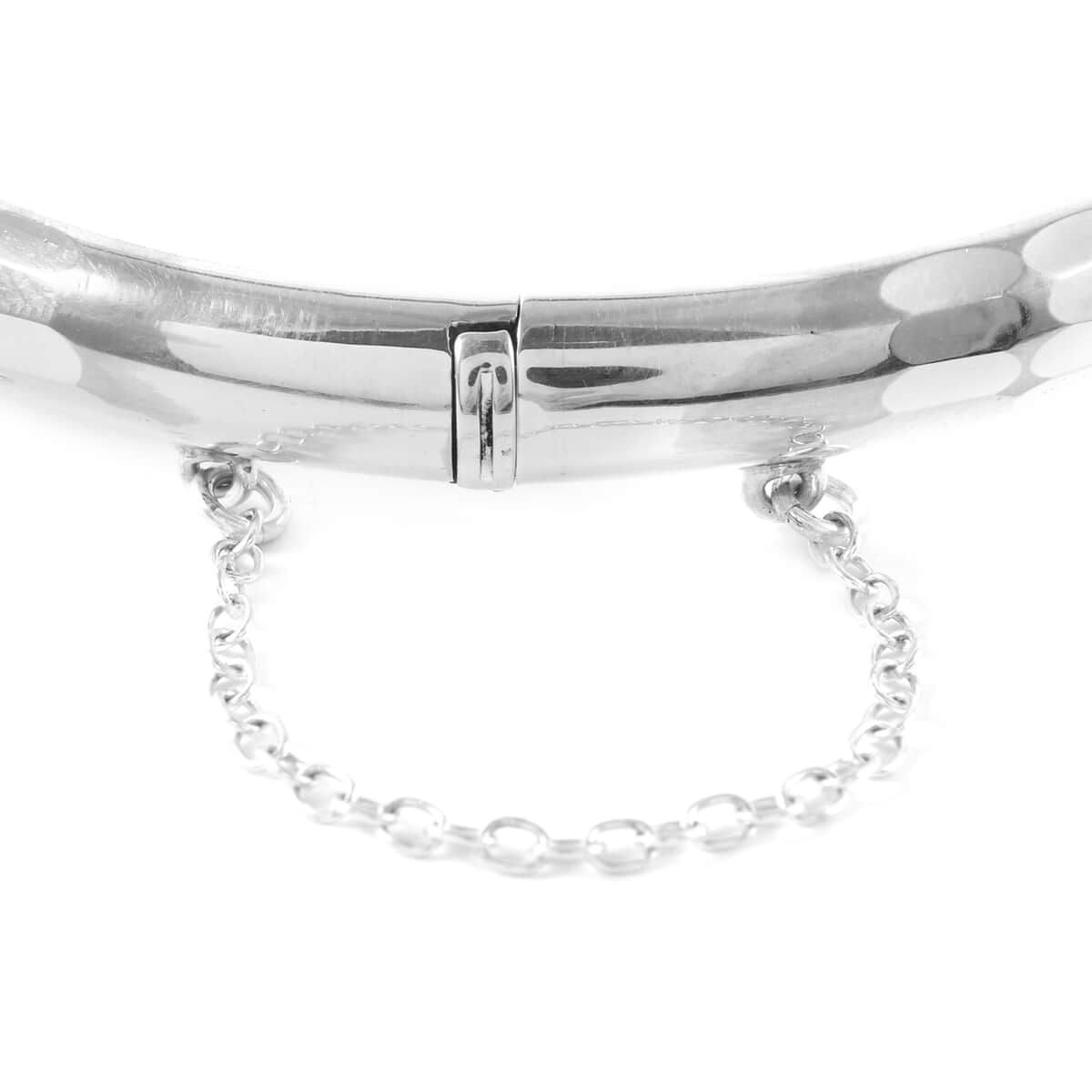 Sterling Silver Bangle Bracelet, Hammered Texture Bracelet, 925 Sterling Silver Jewelry For Women 7.50 Inches image number 2