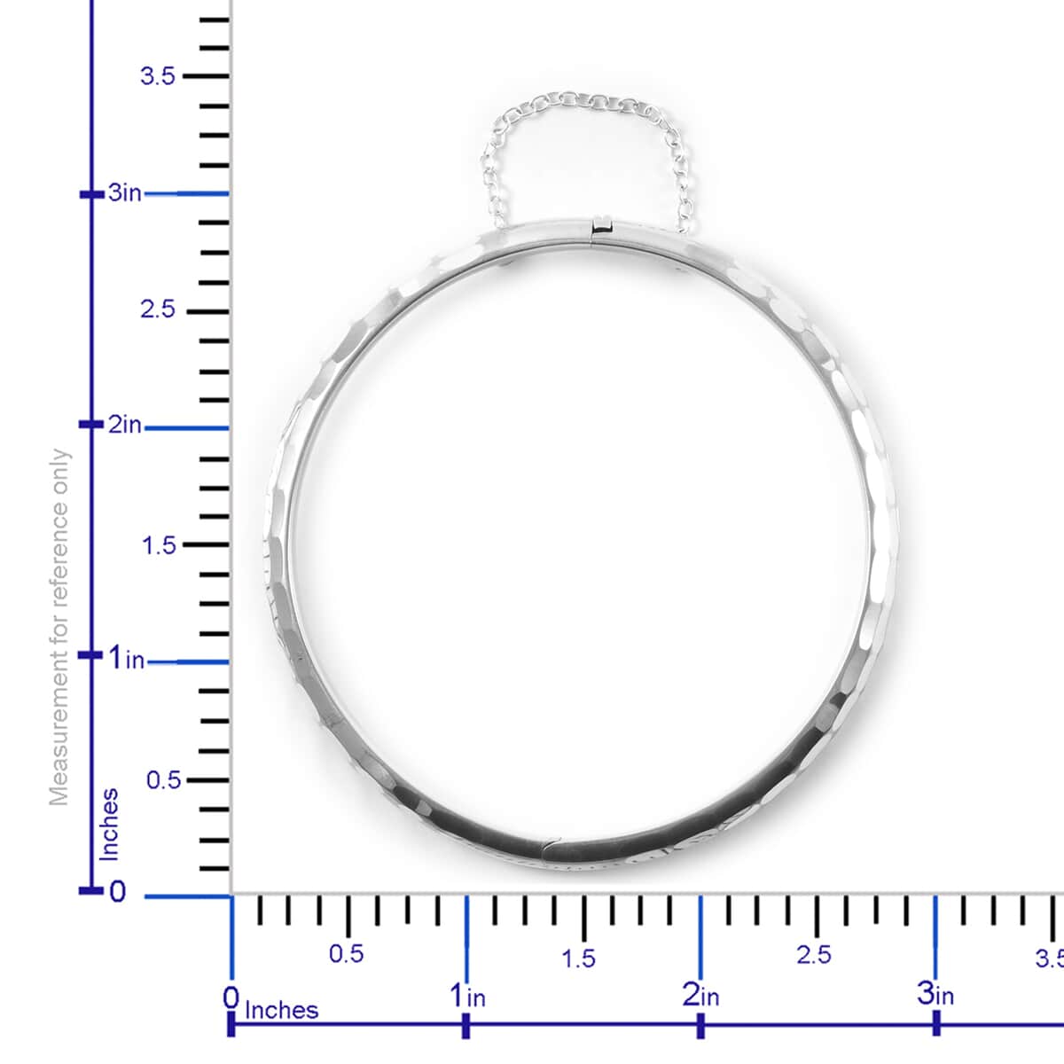 Sterling Silver Hammered Bangle Bracelet (7.50 In) 7.20 Grams image number 3