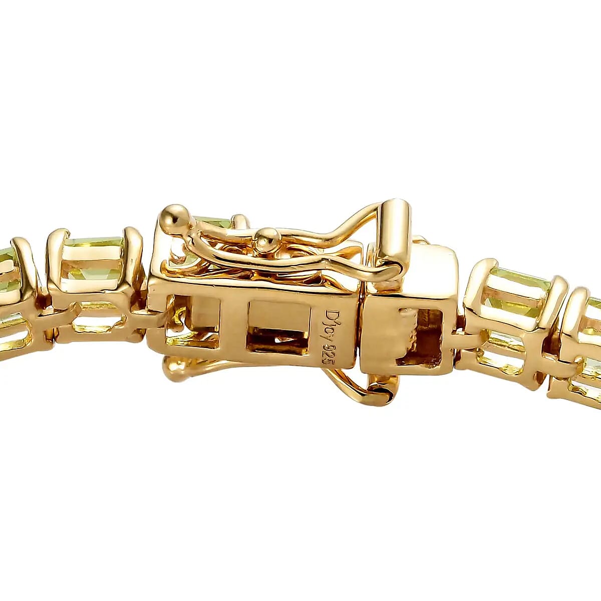 Asscher Cut Arizona Peridot Tennis Bracelet, Vermeil Yellow Gold Over Sterling Silver Bracelet, Peridot Bracelet, Gifts For Her (8.00 In) 14.75 ctw image number 4
