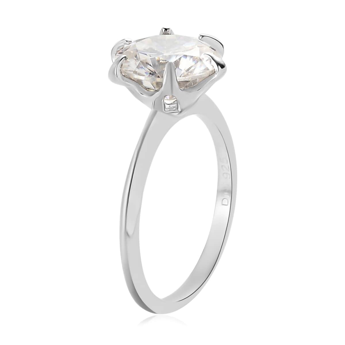 Strontium Titanate Solitaire Ring in Platinum Over Sterling Silver (Size 6.0) 4.25 ctw image number 3