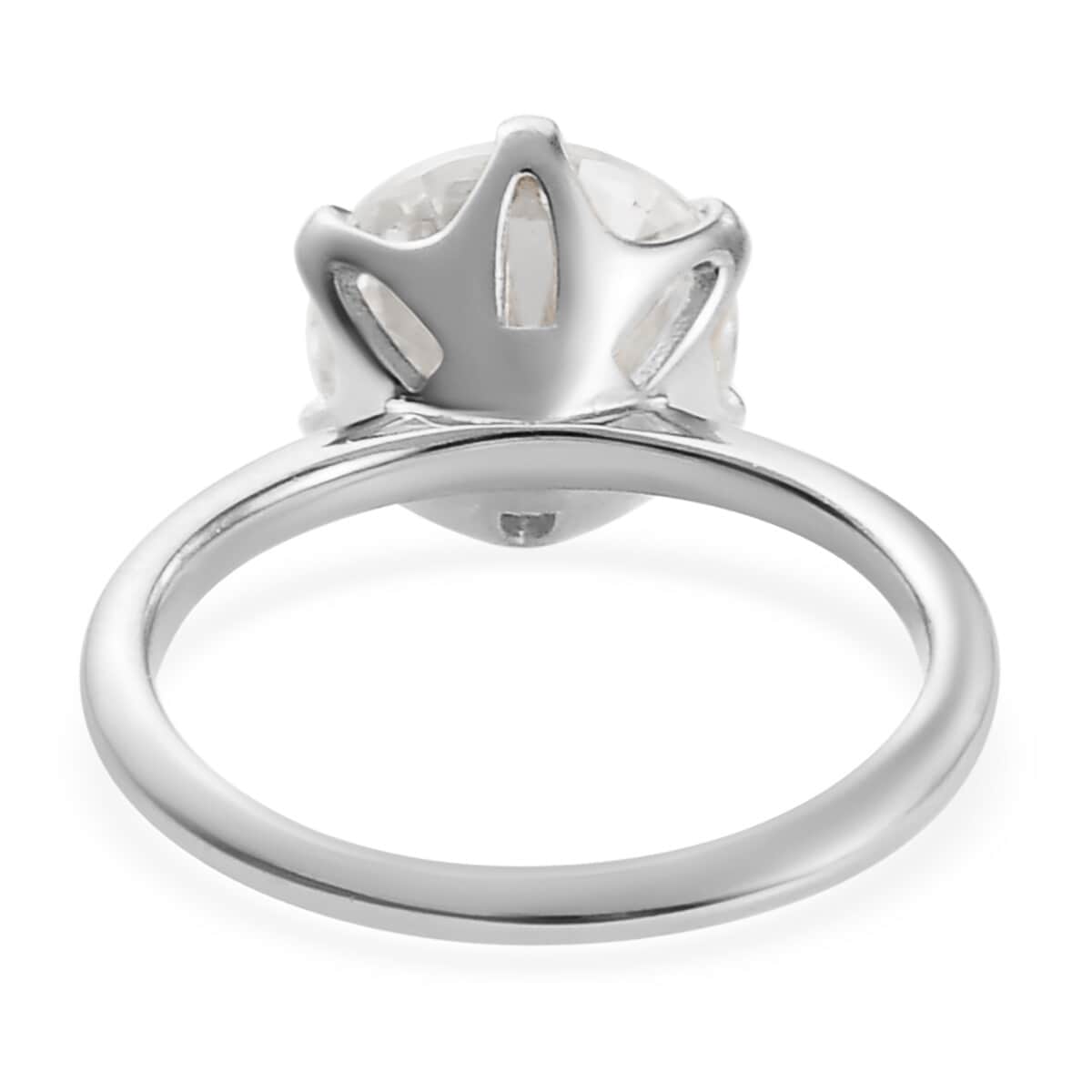 Strontium Titanate Solitaire Ring in Platinum Over Sterling Silver (Size 6.0) 4.25 ctw image number 4