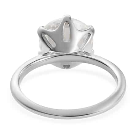 Strontium Titanate Solitaire Ring in Platinum Over Sterling Silver (Size 7.0) 4.25 ctw image number 4
