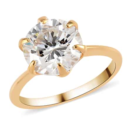 Strontium Titanate Solitaire Ring in Vermeil Yellow Gold Over Sterling Silver (Size 10.0) 4.25 ctw image number 0