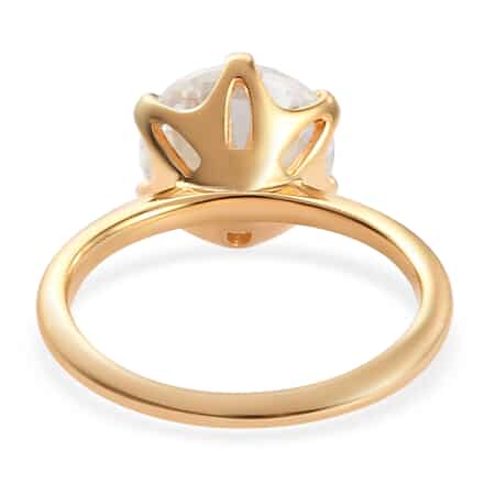 Strontium Titanate Solitaire Ring in Vermeil Yellow Gold Over Sterling Silver (Size 10.0) 4.25 ctw image number 4