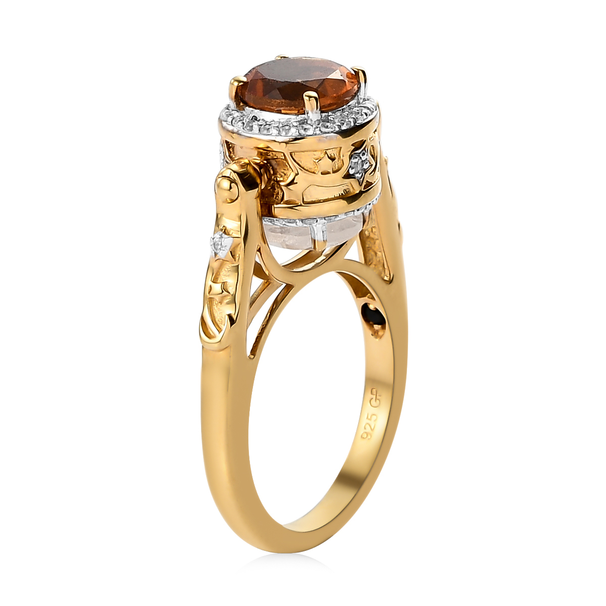 GP CELESTIAL DREAM COLLECTION Kuisa Rainbow Moonstone and Multi Gemstone Ring in Vermeil Yellow Gold Over Sterling Silver (Size 6.0) 2.85 ctw