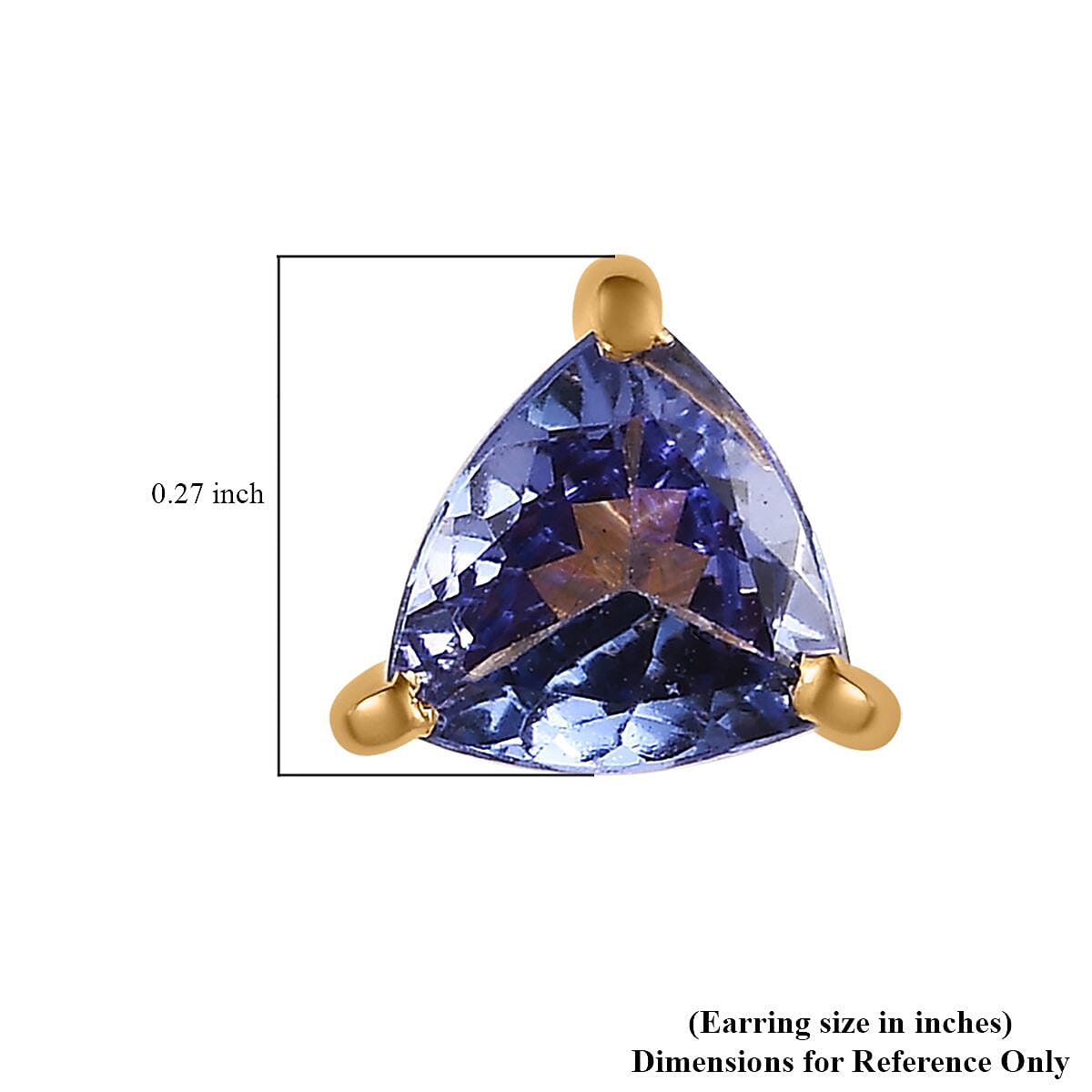 Tanzanite Solitaire Stud Earrings in Vermeil Yellow Gold Over Sterling Silver 1.40 ctw image number 4