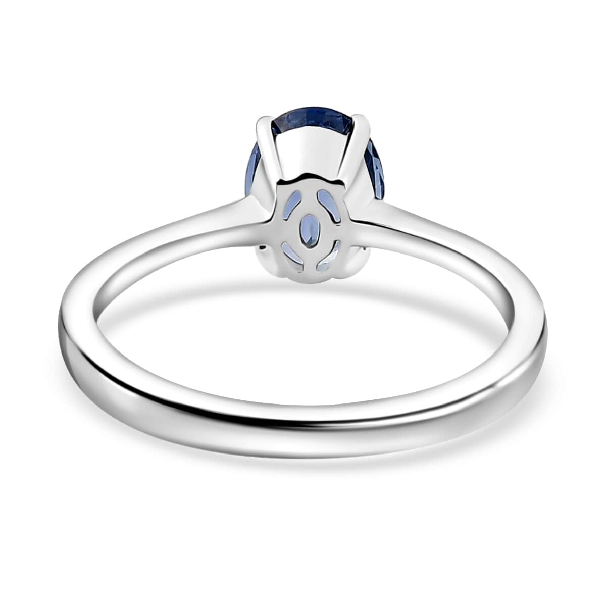 Iliana 18K White Gold AAA Royal Ceylon Sapphire Solitaire Ring (Size 6.0) 1.40 ctw image number 4