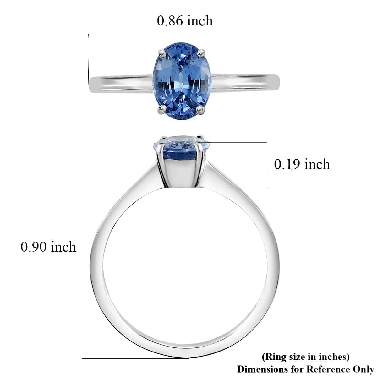 ILIANA 18K White Gold AAA Royal Ceylon Sapphire Solitaire Ring (Size 9.0) 3 Grams 1.40 ctw image number 5