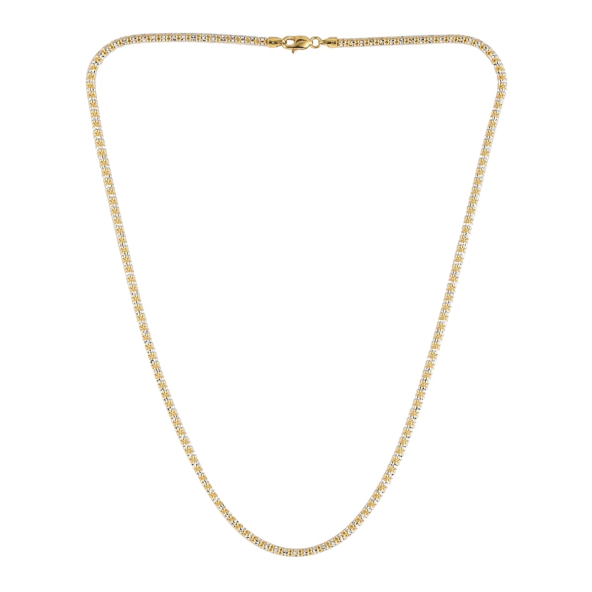 VEGAS CLOSEOUT Deal 10K Yellow and White Gold 2.5mm Two Tone Ice Necklace 18 Inches 8.90 Grams image number 2