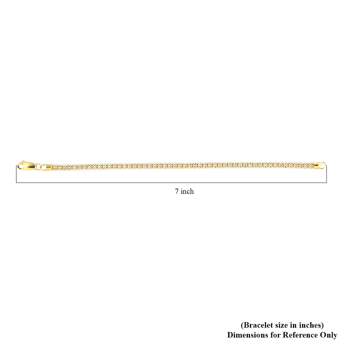 VEGAS CLOSEOUT Deal 10K Yellow and White Gold 3mm Twotone Ice Bracelet (7.50 in) 6.40 Grams image number 4
