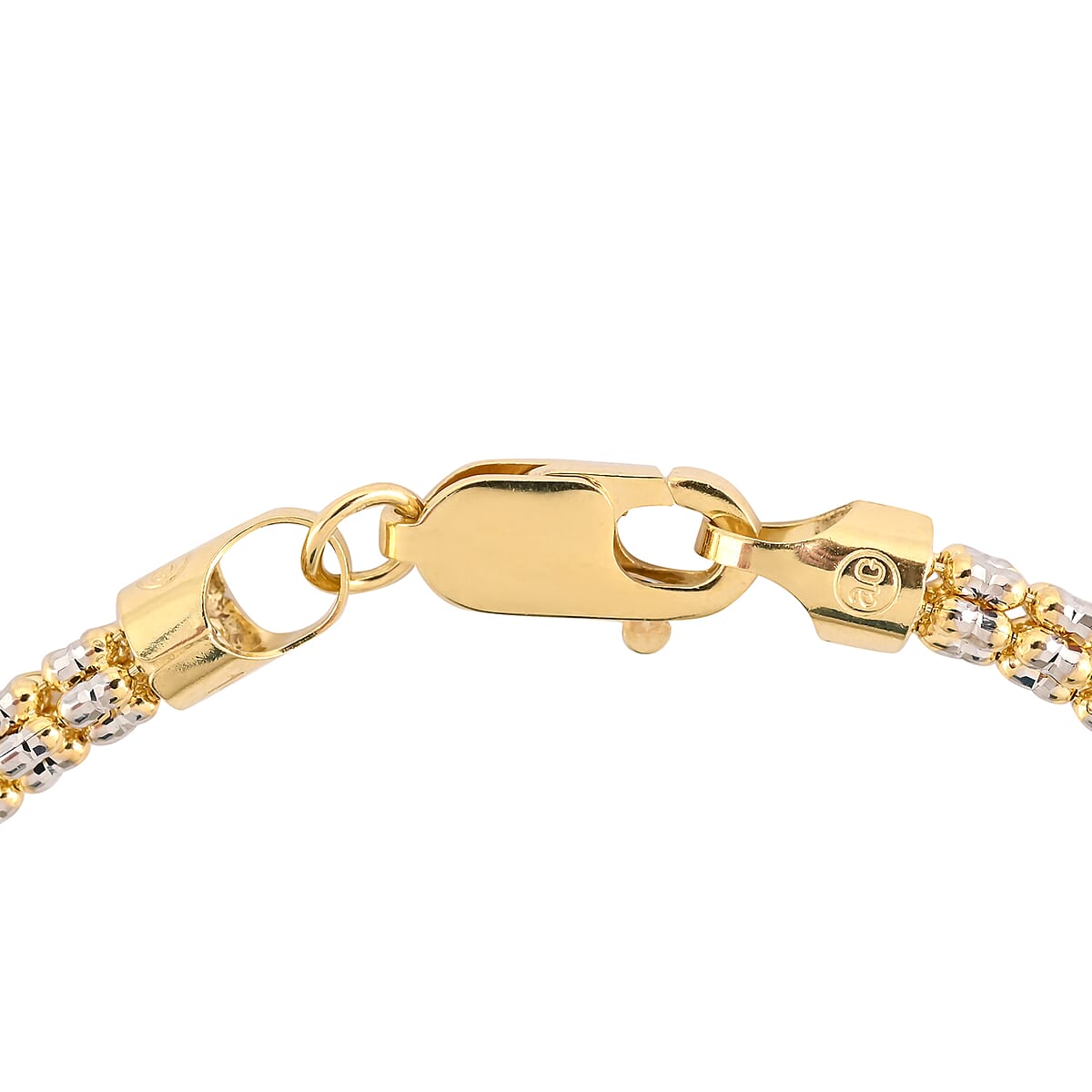 VEGAS CLOSEOUT Deal 10K Yellow and White Gold 3mm Twotone Ice Bracelet (8.00 in) 7.0 Grams image number 3