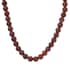 Red Jasper Beaded Necklace 18 Inches in Rhodium Over Sterling Silver 301.75 ctw image number 0