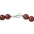 Red Jasper Beaded Necklace 18 Inches in Rhodium Over Sterling Silver 301.75 ctw image number 4