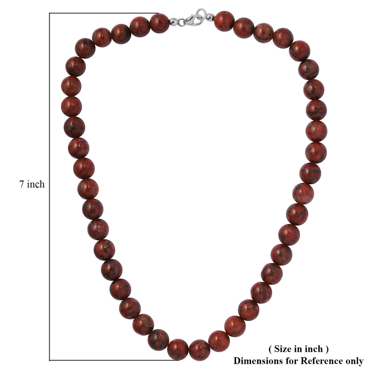 Red Jasper Beaded Necklace 18 Inches in Rhodium Over Sterling Silver 301.75 ctw image number 5