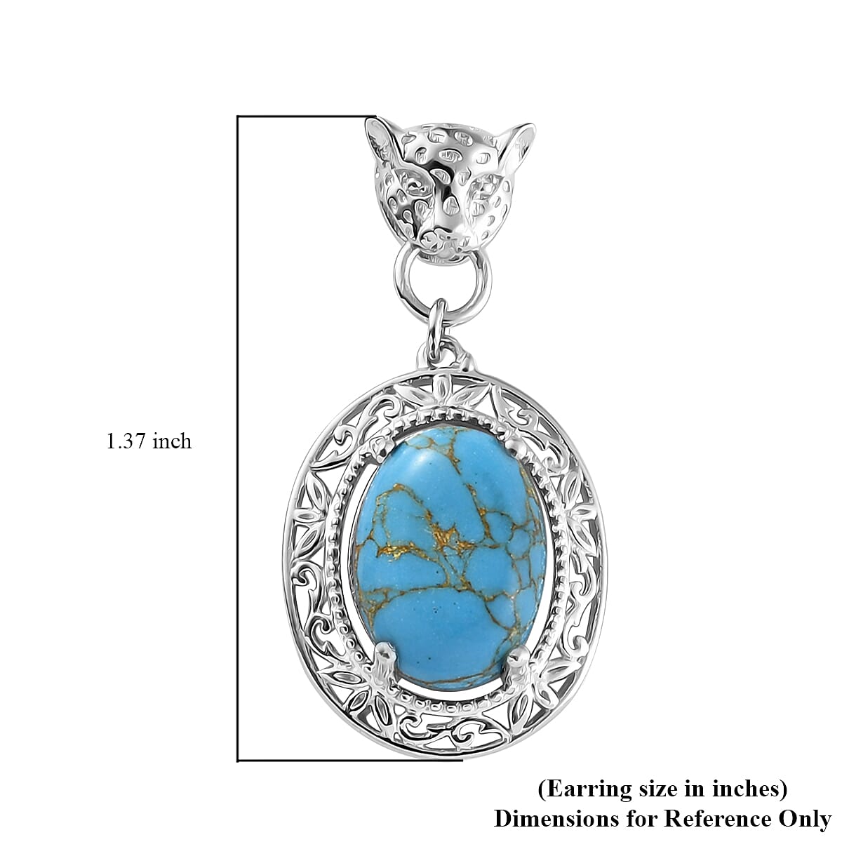 Karis Mojave Blue Turquoise Fancy Earrings in Platinum Bond 11.25 ctw