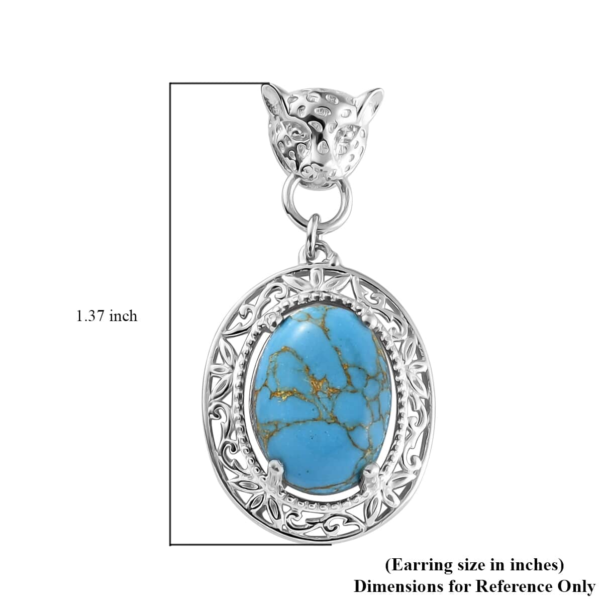 Karis Mojave Blue Turquoise Fancy Earrings in Platinum Bond 11.25 ctw image number 4