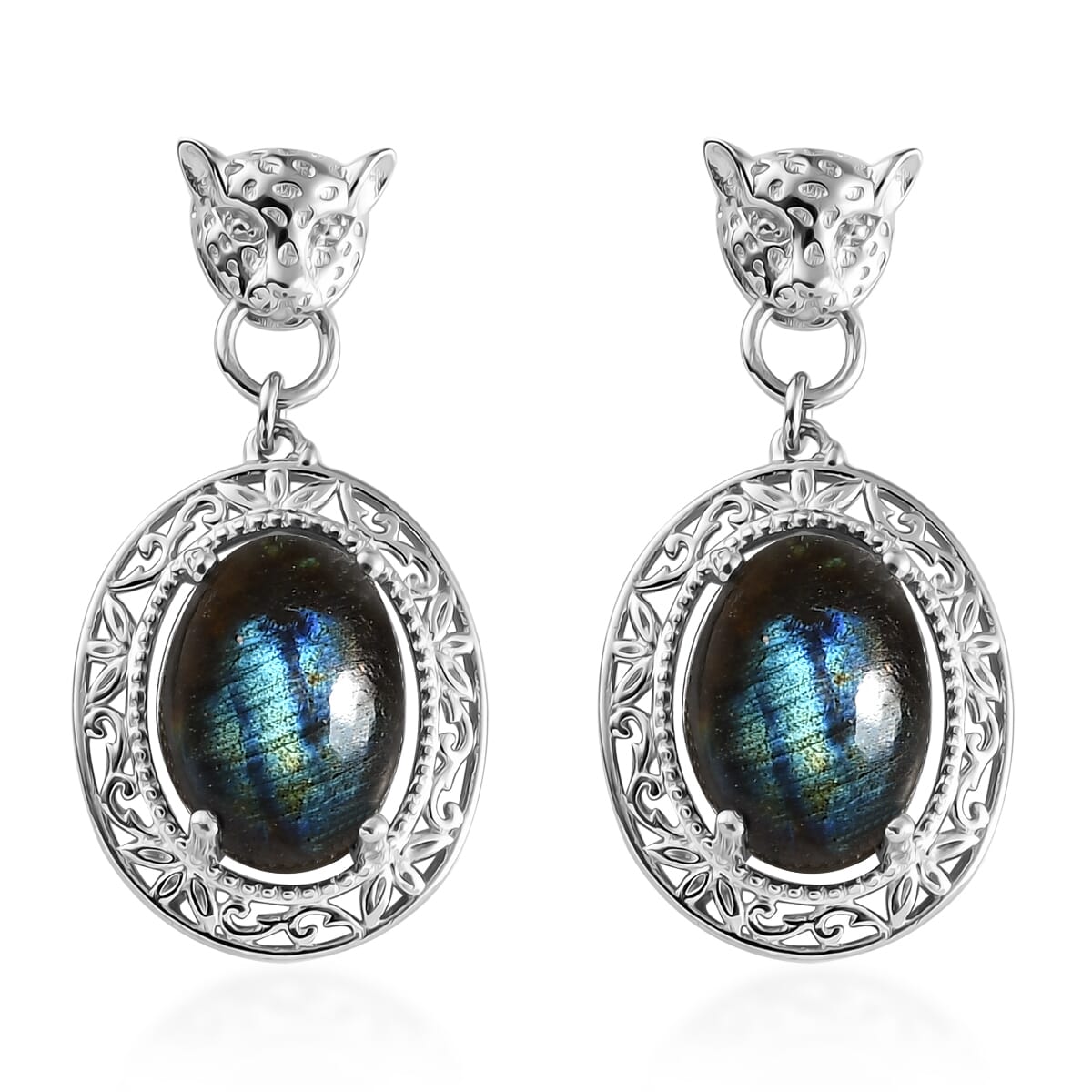 KARIS Malagasy Labradorite Drop Earrings in Platinum Bond 13.50 ctw image number 0