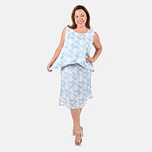 Tamsy Mint Floral Printed Dress - XL