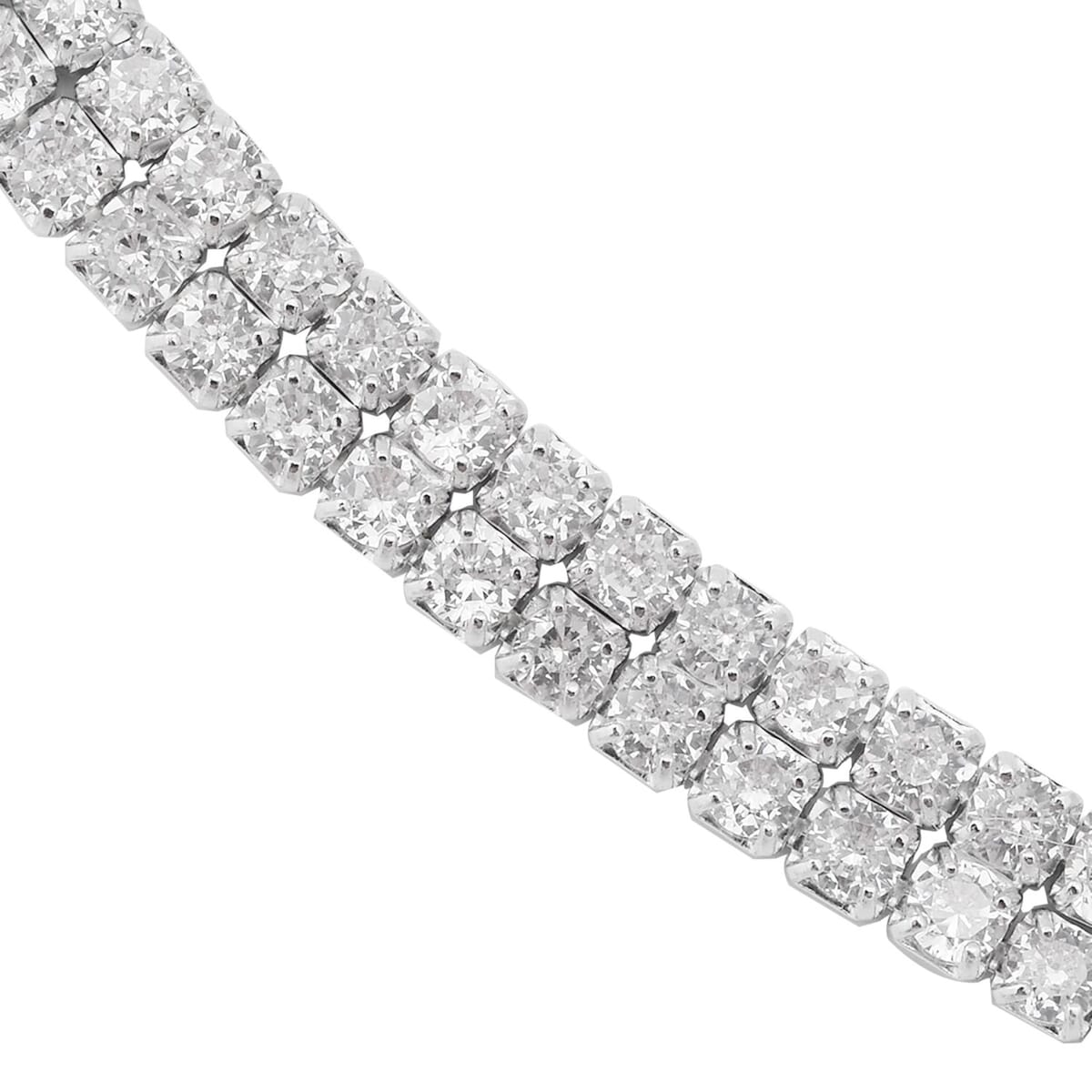 Simulated Diamond Necklace in Rhodium Over Sterling Silver 18 Inches image number 2
