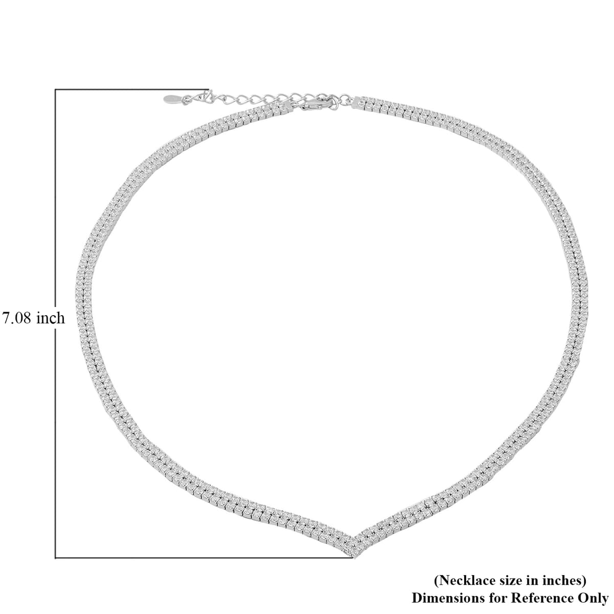 Simulated Diamond Necklace in Rhodium Over Sterling Silver 18 Inches image number 4
